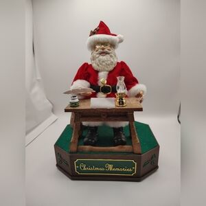 Christmas Memories Santa Figurine Animated Checking List Plays Jingle Bells
